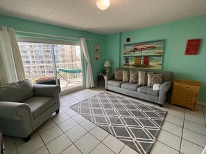 Condo, Multiple Beds, Balcony, Pool View (Tradewinds 507) | Living area