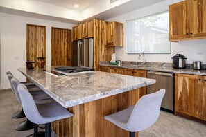 Fridge, microwave, oven, stovetop - Brand New 7 Bedroom Luxury Villa Prime Location on the South End of Jaco Beach (Jaco)