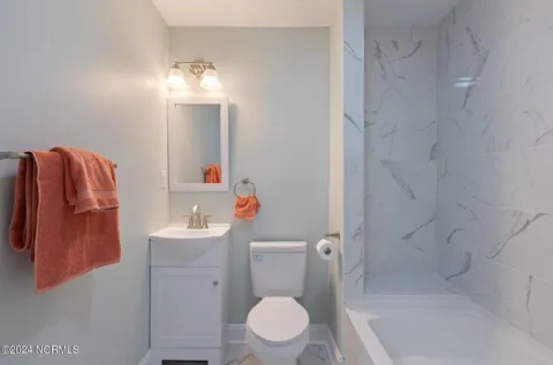 Shower, soap, toilet paper