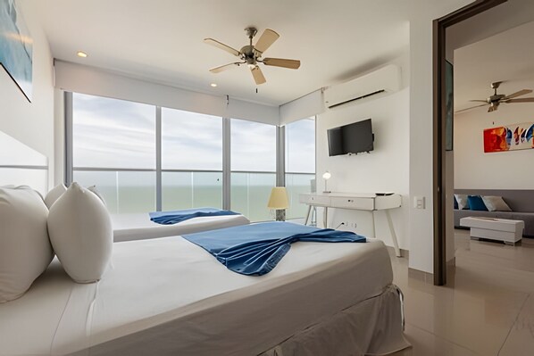 2 bedrooms, bed sheets