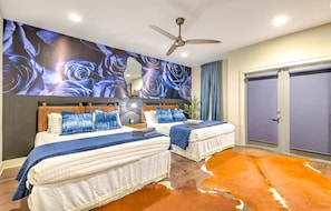 4 habitaciones, tabla de planchar con plancha, wifi y ropa de cama 