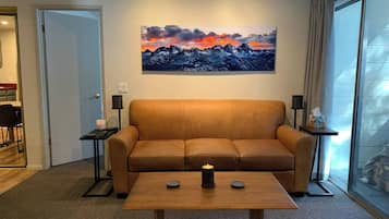 Smart TV, fireplace, stereo