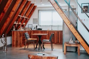 Dining - A Frame Tiny Cabin with pool. (Moshi Urban)