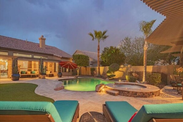 Outdoor pool, a heated pool