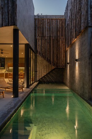 Front of property – evening/night - Esencia Villas (Tulum)