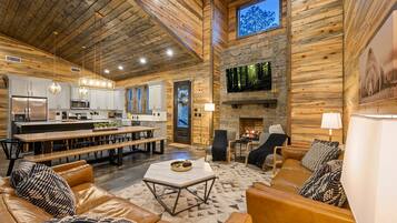 TV connectée, cheminée, jeux vidéo