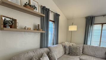 Smart TV, fireplace, computer monitors