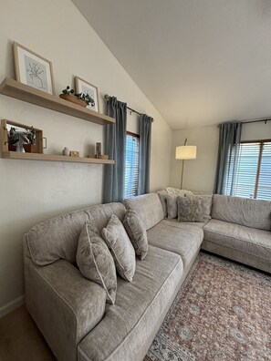 Smart TV, fireplace, computer monitors