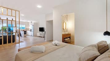 1 slaapkamer, een strijkplank/strijkijzer, gratis wifi, beddengoed