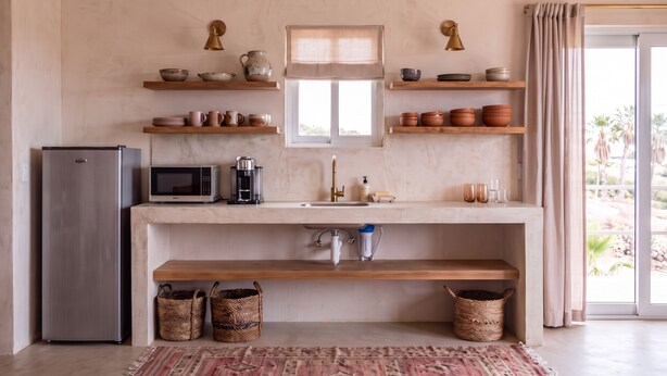 Superior Suite, Terrace, Ocean View | Private kitchen | Coffee/tea maker, shared fridge, microwave, toaster - La Optimista Boutique Hotel & Concierge (Todos Santos)