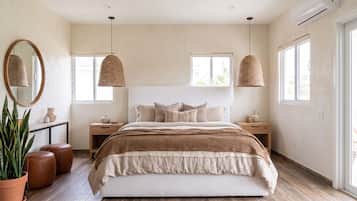 Suite familiar, 2 habitaciones, Terraza, vista al océano | Camas con pillow-top, espacio para trabajar con laptop y insonorización