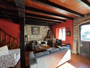 Televisor, llar de foc i llibres 