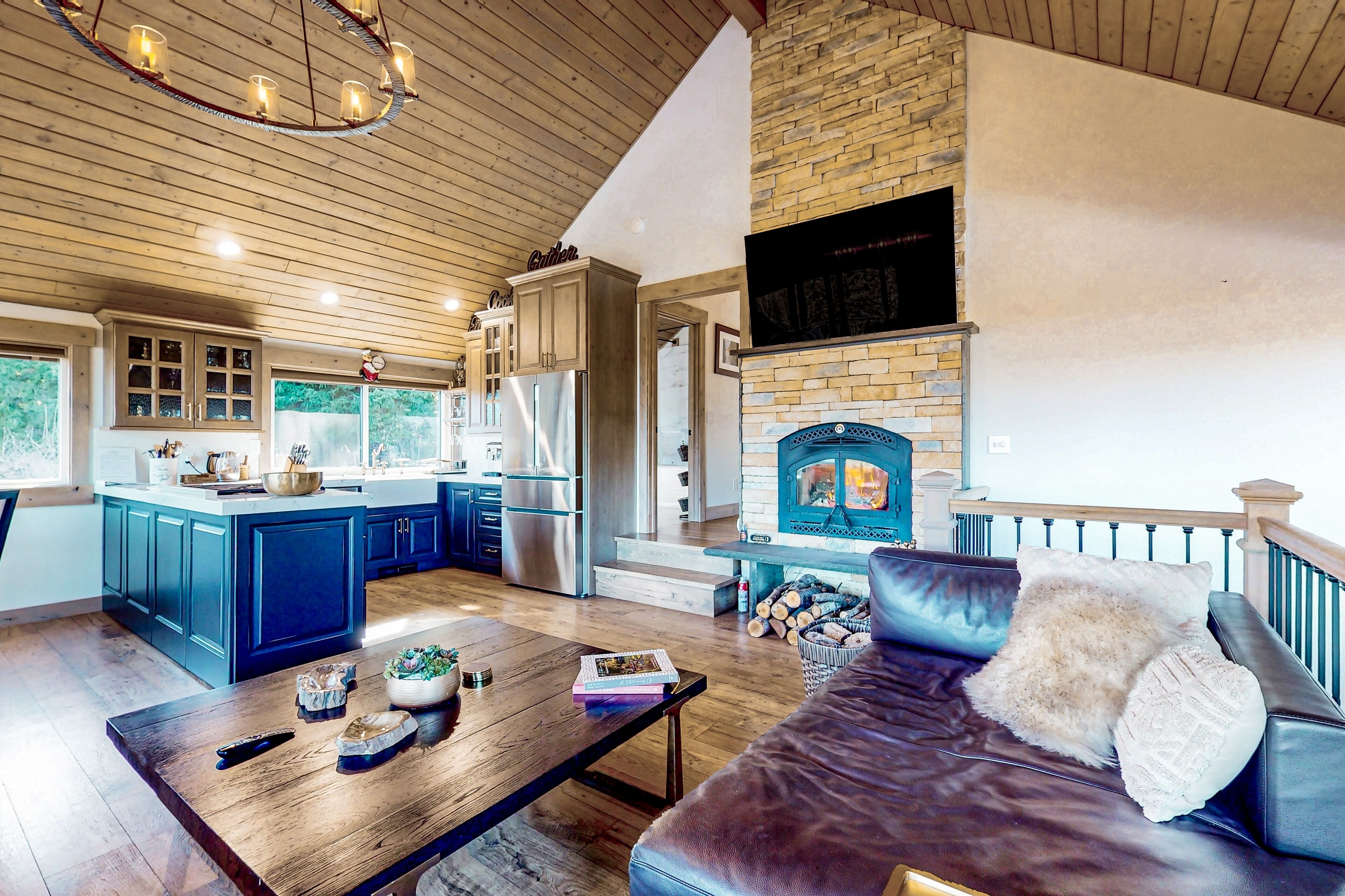 Secluded mtn-view home with game room, private hot tub, outdoor kitchen, & grill