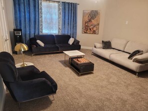 Smart TV, fireplace, video games