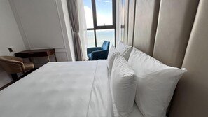 Apartament familiar, 2 dormitoris, vistes a la platja | Roba de llit d'alta qualitat i minibar amb articles gratuïts 