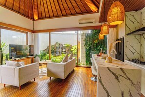 Villa Familiale, piscine privée | Coin séjour