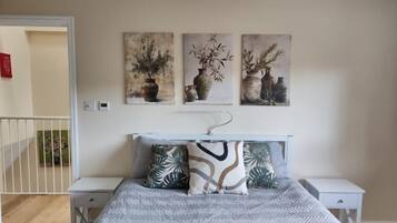 Hypo-allergenic bedding, down duvets, memory-foam beds, desk