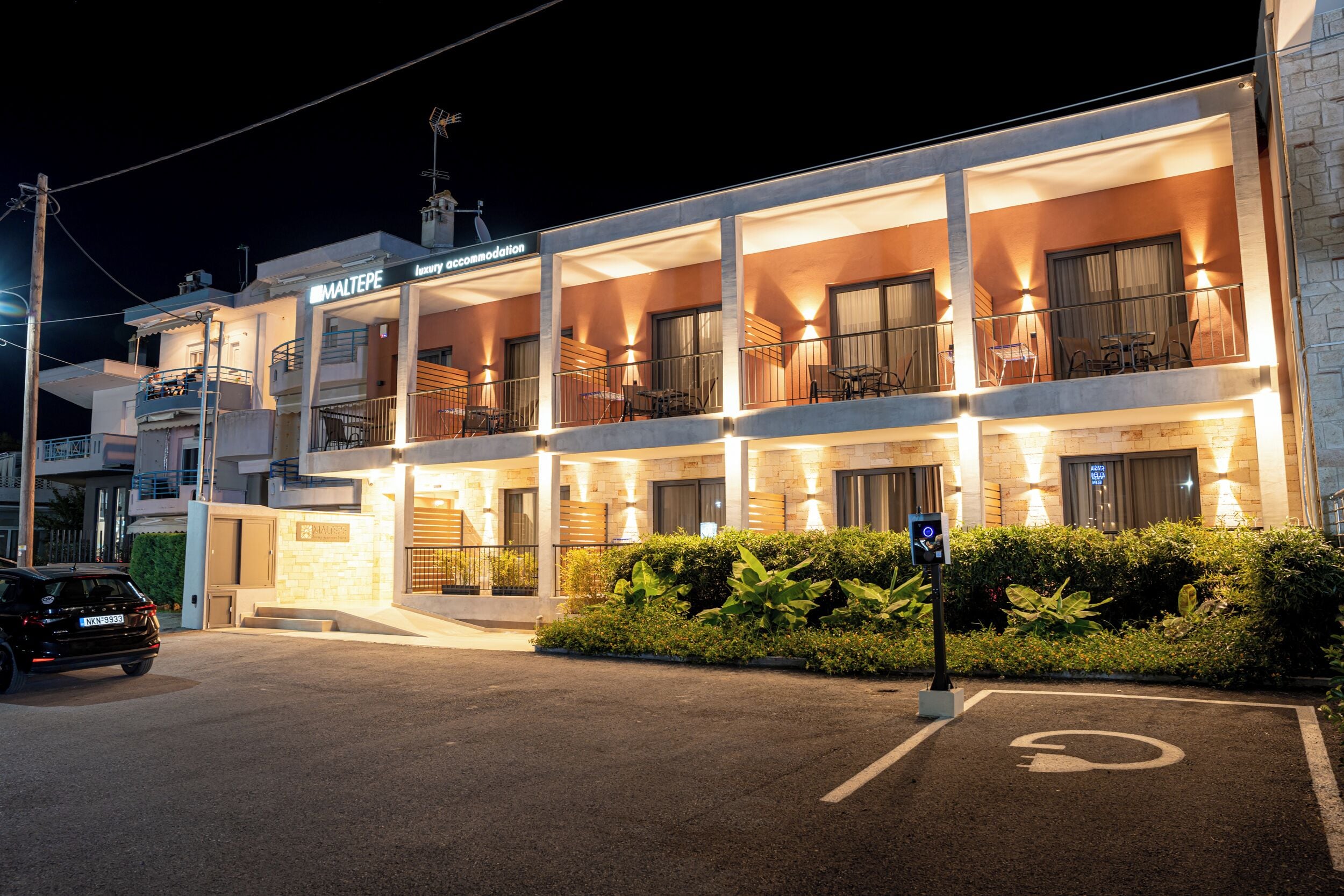 Front of property – evening/night