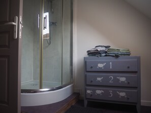 Dusche, Haartrockner, Handtücher