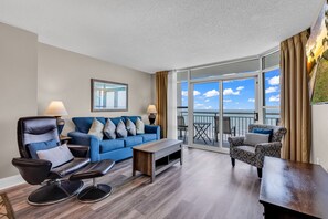 Family Condo, 2 Bedrooms, Beach View, Beachfront | Living room - Carolinian Resort (Myrtle Beach)