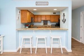 Fridge, microwave, oven, stovetop - Oceanfront 2 BR Condo with a Shared Pool! Shores of Surfside I 302  (Surfside Beach)