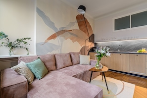 Appartement | 1 slaapkamer, een bureau, een strijkplank/strijkijzer, gratis wifi