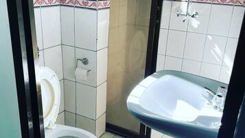 Shower, soap, toilet paper