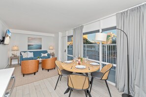 One Bedroom Suite, Full Kitchen & Private Bath | Living area - Fin's Inn & Suites (Myrtle Beach)