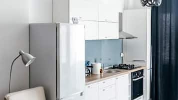 Apartment | Private kitchen | Full-sized fridge, microwave, oven, coffee grinder
