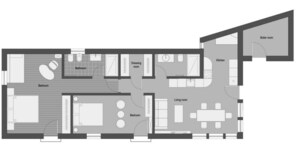 Family Cottage, 2 Bedrooms, Garden View, Ground Floor | Floor plan