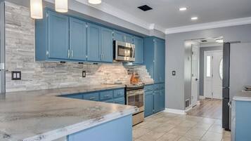 Microwave, oven, stovetop, dishwasher