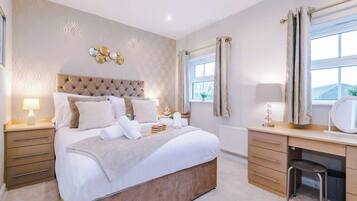 4 bedrooms, iron/ironing board, travel cot, WiFi