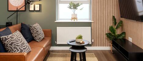 Smart TV, DVD player, books, stereo