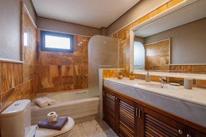Hair dryer, towels, toilet paper