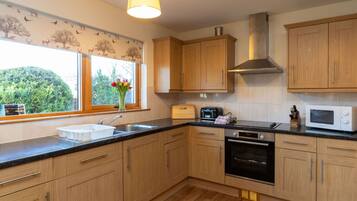 Microwave, oven, dishwasher, high chair