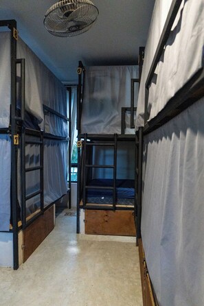 Desk, laptop workspace, free WiFi, bed sheets