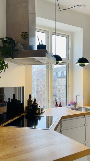 Fridge, oven, stovetop, dishwasher