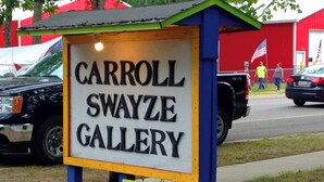 A sign for Carroll Swayze Gallery, indicating it is open. - Off Road Trail Riding, World Class Fishing and River Adventures Await! (Brethren)