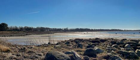 Nær stranden og fisking
