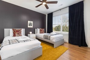 8 bedrooms, desk, iron/ironing board, travel cot