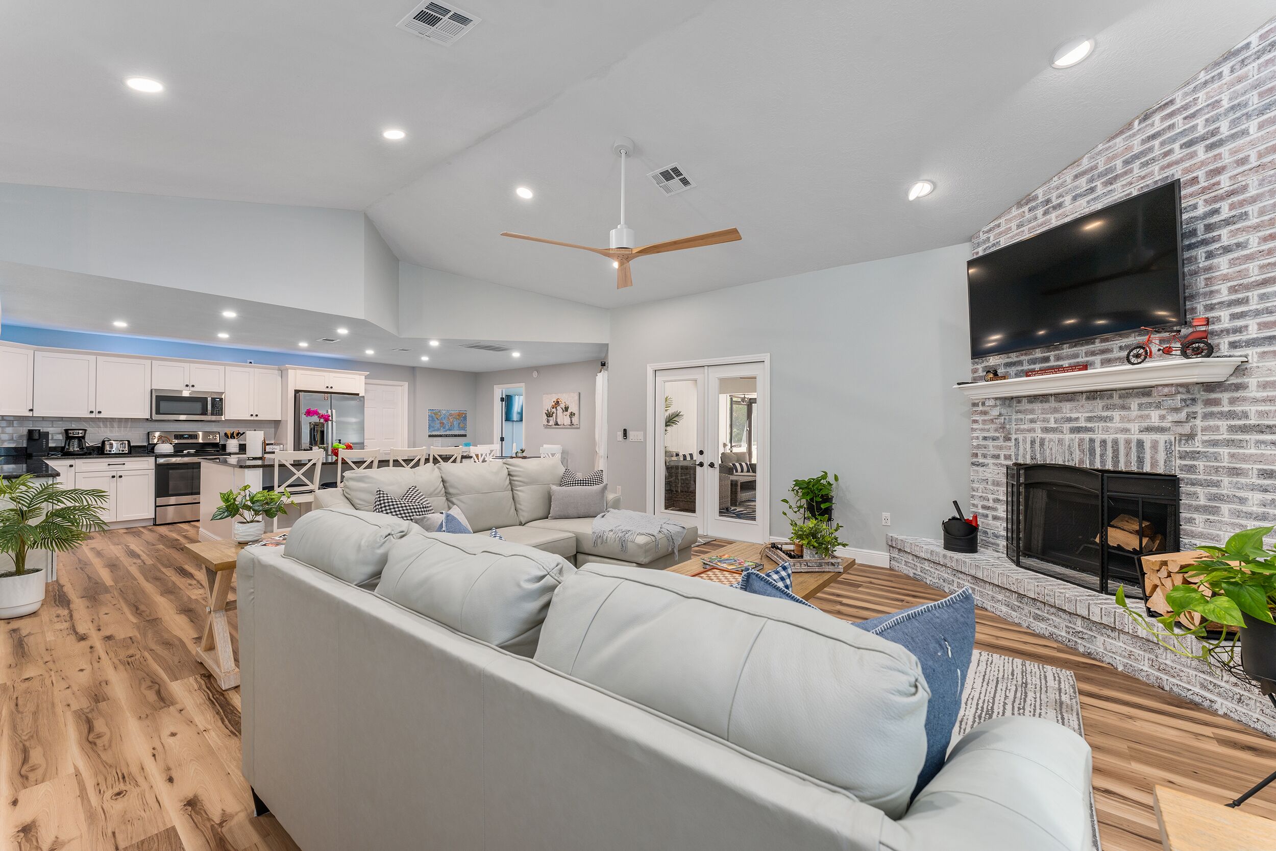 Smart TV, foosball, books