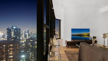 55-inch flat-screen TV with cable channels