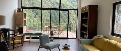 TV, fireplace, DVD player