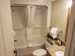 Séchoir à cheveux, serviettes fournies, savon, shampooing