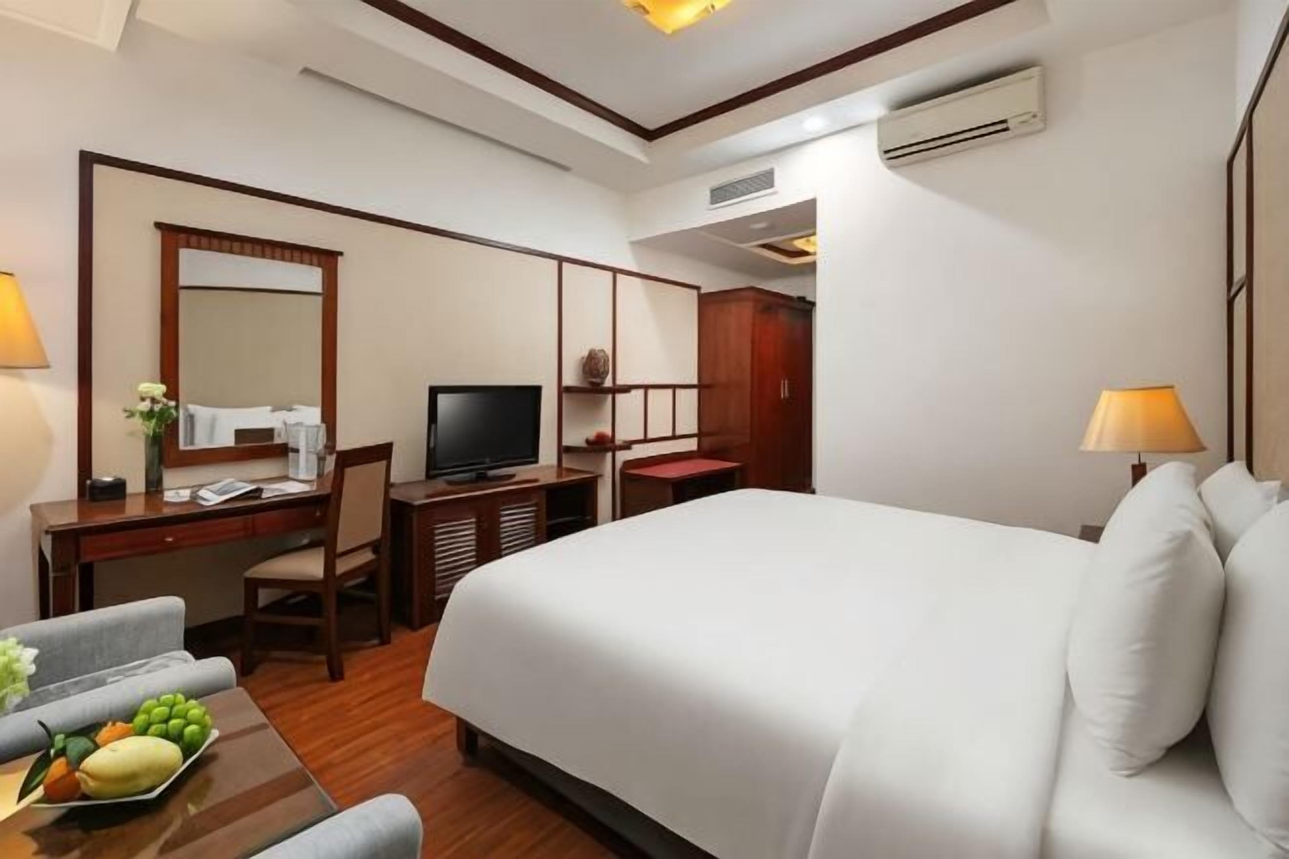 Luxe beddengoed, donzen dekbedden, pillowtop-bedden, een minibar