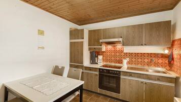 Fridge, oven, stovetop, coffee/tea maker