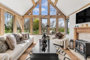 TV, fireplace, offices - Honeysuckle Cottage - Hot Tub Packages Available (Weston Subedge)