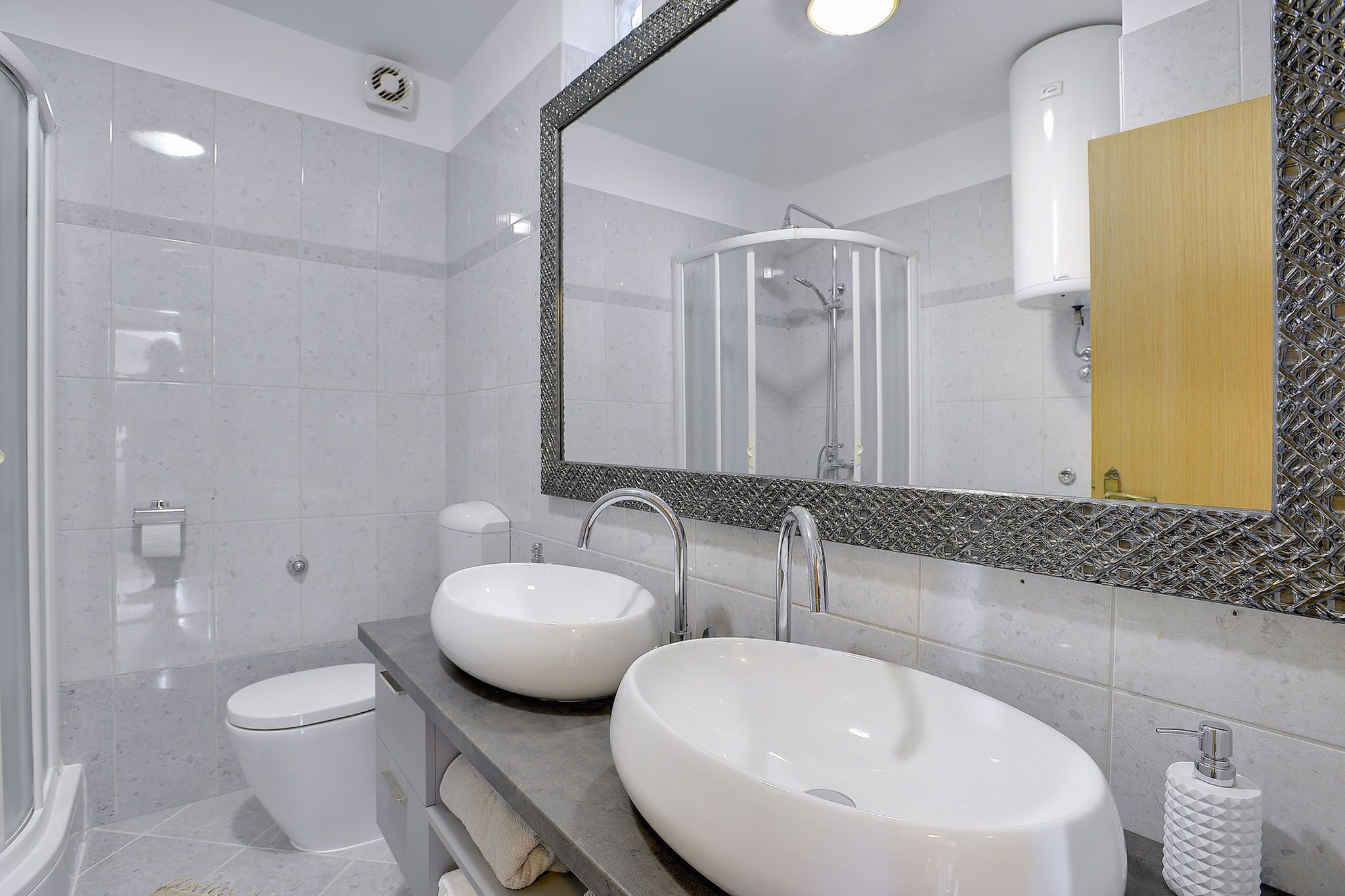 Shower, hair dryer