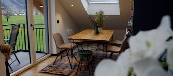 Ferienwohnung Kampen 65 qm, Offener Wohnraum, 2 Schlafzimmer, Süd-balkon