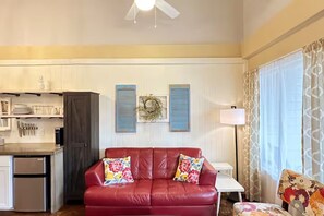 Living area - Haven at Hazel~Downtown Bungalow, cozy quarters for up to four, farmhouse chic. (Demorest)